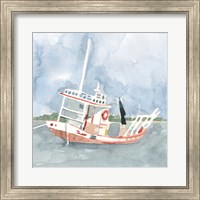 Framed 'Bright Fishing Boat II' border=