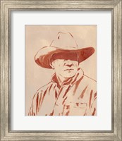 Framed 'Man of the West III' border=