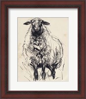 Framed 'Charcoal Sheep I' border=