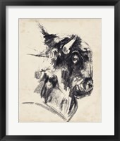 Framed Bison Head Gesture I