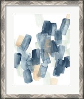 Framed 'Indigo Facets III' border=