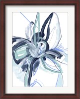 Framed Blue Floral Burst II