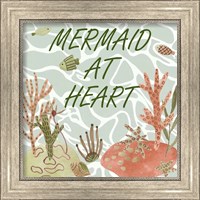 Framed 'Mermaid at Heart I' border=