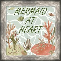 Framed 'Mermaid at Heart I' border=