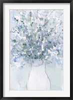 Powder Blue Arrangement in Vase I Framed Print