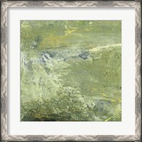 Framed Encaustic Tile in Green VII