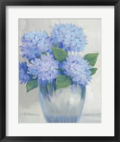 Blue Hydrangeas in Vase II Framed Print