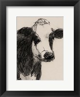 Framed Cow Portrait Sketch I