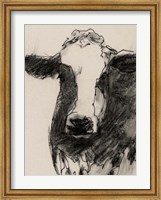 Framed Cow Portrait Sketch II