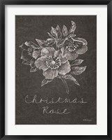 Framed Black and White Chalkboard Christmas III