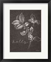 Black and White Chalkboard Christmas II Framed Print