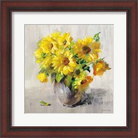 Framed 'Sunflower Still Life II on Gray' border=