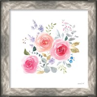 Framed 'Lush Roses IV' border=