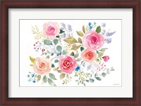 Framed Lush Roses II Horizontal