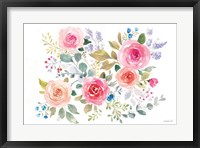 Framed Lush Roses II Horizontal