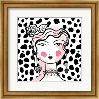 Framed 'Pretty Faces II Pink' border=