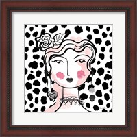 Framed 'Pretty Faces II Pink' border=