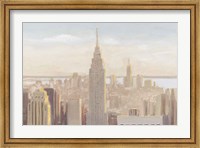 Framed Manhattan Dawn Gold and Neutral