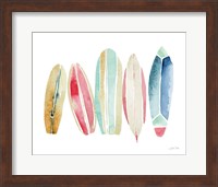 Framed Surfboards in a Row