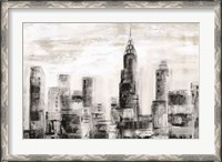 Framed Manhattan Skyline BW Crop