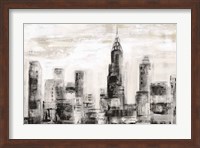 Framed Manhattan Skyline BW Crop