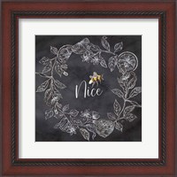 Framed Bee Sentiment Wreath Black III-Nice