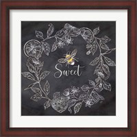 Framed Bee Sentiment Wreath Black IV-Sweet