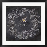 Framed Bee Sentiment Wreath Black IV-Sweet