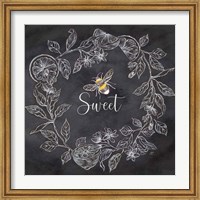 Framed Bee Sentiment Wreath Black IV-Sweet