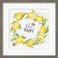 Framed Lemons & Bees Sentiment woodgrain II