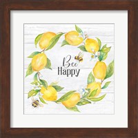 Framed Lemons & Bees Sentiment woodgrain II