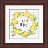 Framed Lemons & Bees Sentiment woodgrain II