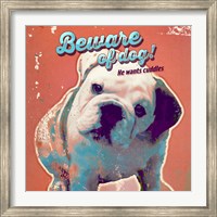 Framed Pet Sentiment III-Beware