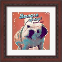 Framed Pet Sentiment III-Beware