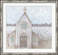 Framed Farm Sketch Church
