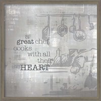 Framed 'Textured Sentiment Kitchen I' border=