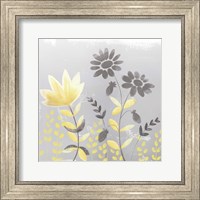 Framed Soft Nature Yellow & Grey I