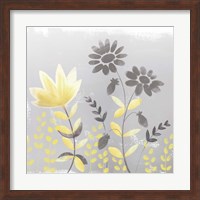 Framed Soft Nature Yellow & Grey I