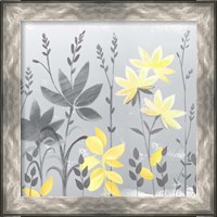 Framed 'Soft Nature Yellow & Grey II' border=
