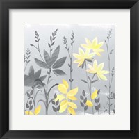 Framed 'Soft Nature Yellow & Grey II' border=
