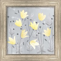 Framed 'Soft Nature Yellow & Grey III' border=