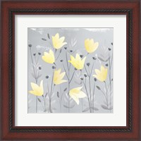 Framed Soft Nature Yellow & Grey III