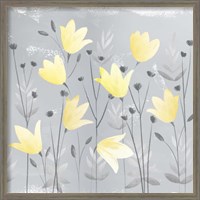 Framed 'Soft Nature Yellow & Grey III' border=
