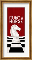 Framed Rather be Playing Chess Red Panel IV-Not a Horse