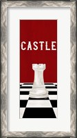 Framed Rather be Playing Chess Pieces Red Panel II-Castle
