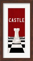 Framed Rather be Playing Chess Pieces Red Panel II-Castle
