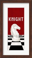 Framed Rather be Playing Chess Pieces Red Panel III-Knight