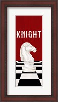 Framed Rather be Playing Chess Pieces Red Panel III-Knight