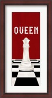Framed Rather be Playing Chess Pieces Red Panel VI-Queen