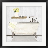 Framed Farmhouse Bath I Gray & Yellow-Tub